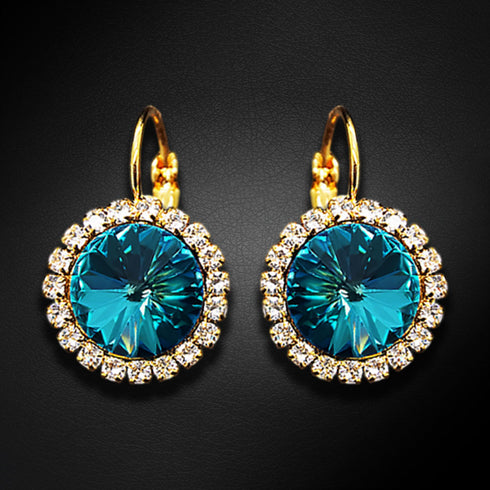 Auskarai "Klaris (Bermudų mėlyna)" su Swarovski™ kristalais